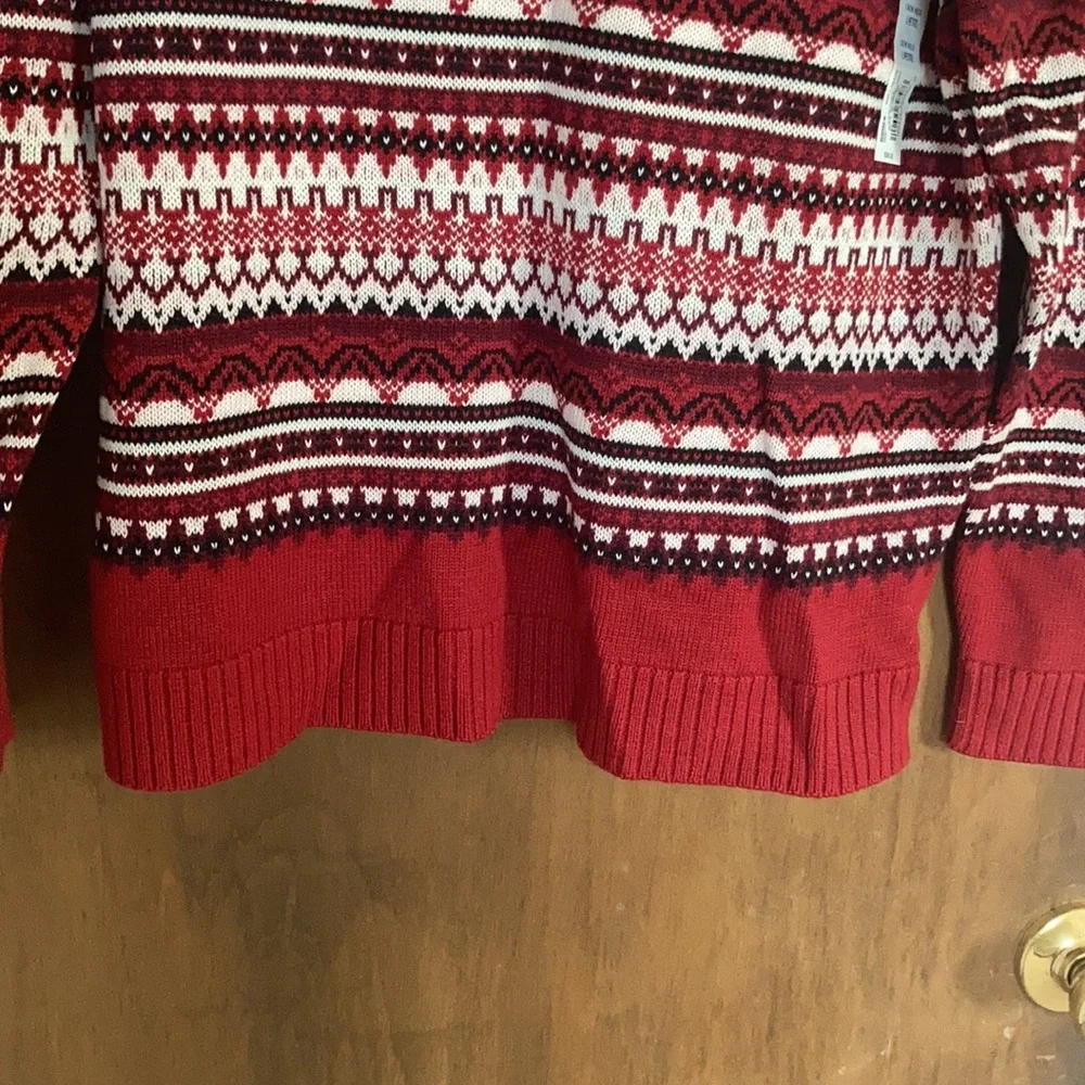 Relist 2/21 ❌ Croft & barrow classic crewneck fair isle sweater LP - Picture 11 of 16